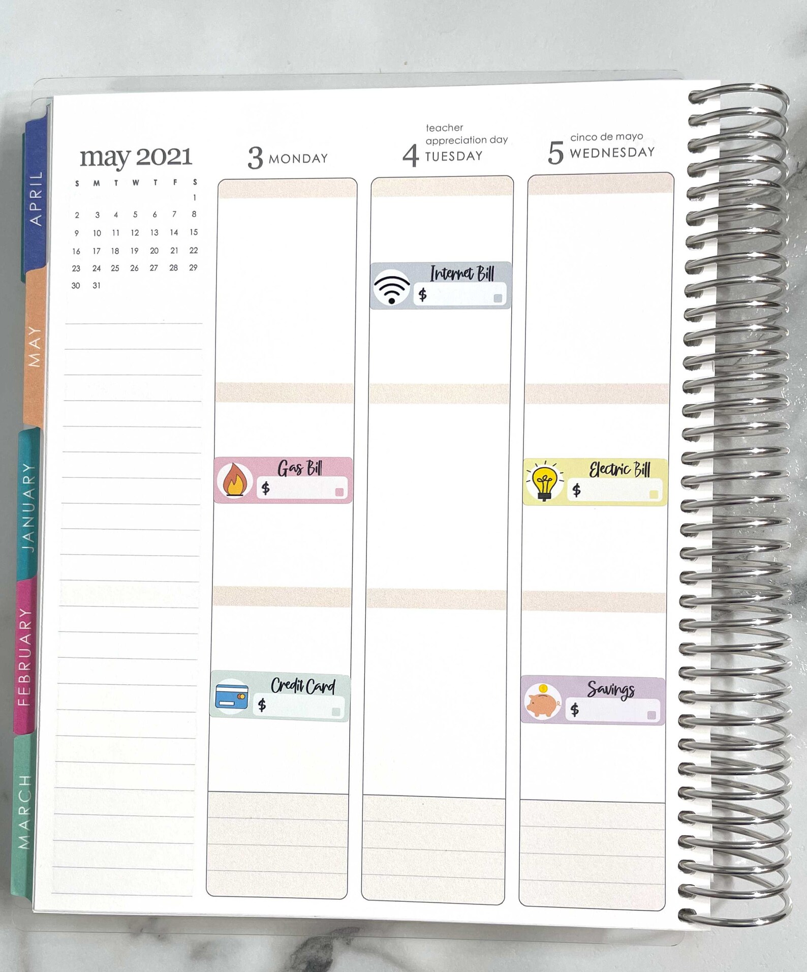 Credit Card Bill Due Sticker Pastel Orange Planner Stickers - Etsy