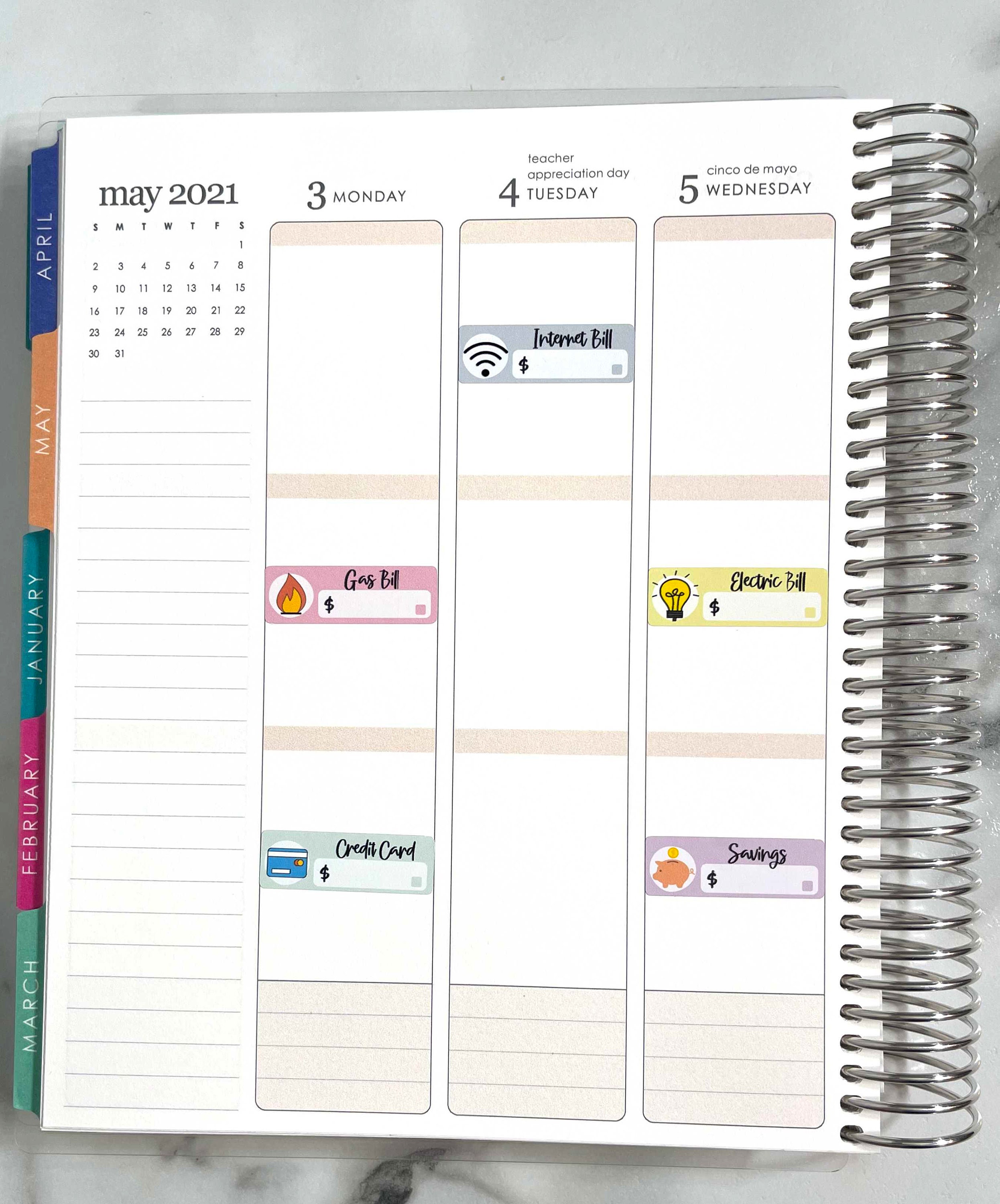 Credit Card Bill Due Sticker Pastel Green Planner Stickers | Etsy