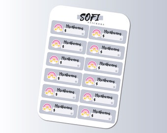 Miscellaneous Bill Due Sticker - Pegatinas de planificador gris pastel