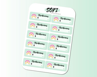 Miscellaneous Bill Due Sticker - Pegatinas de planificador verde pastel