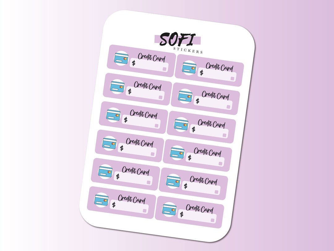 Credit Card Bill Due Sticker - Pastel Purple Planner Stickers - Etsy