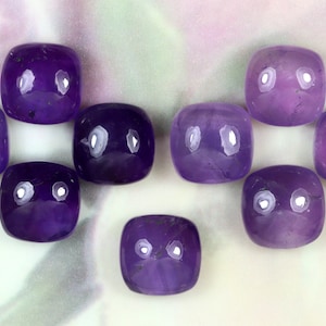 Cushion Shape Purple Amethyst Loose Gemstone Lot: Ring Size Cabochons