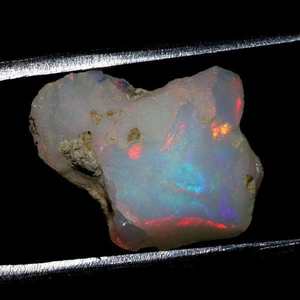 White Ethiopian Opal Rough Gemstone Ring Size Fire Opal Loose Gemstone Raw Welo Opal Gemstone 5.65 Ct 16x12x8 MM For Jewelry Making