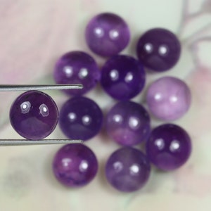 Lot de cabochons ronds en améthyste violette AAA de 3 à 25 mm, cabochons ronds améthyste, lot d&#39;améthyste en vrac, améthyste, cabochon améthyste africaine calibré