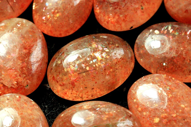 Natural Sunstone Oval Shape Cabochon Gemstone July Birthstone Brazil Red Sunstone For Making Spectacular Jewelry Wholesale Price Sunstone