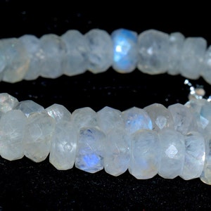 Blue Fire Rainbow Moonstone Faceted Gemstone Rondelle Beads Moonstone Beaded Bracelet Moonstone Gemstone 8x4 MM For Making Jewelry