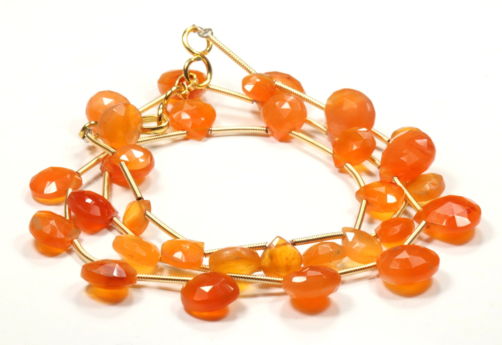 Natural Carnelian Gemstone Necklace 90.65 carat Faceted Etsy