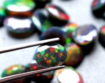 AAA Quality Multi Fire Ethiopian Black Opal Gemstone