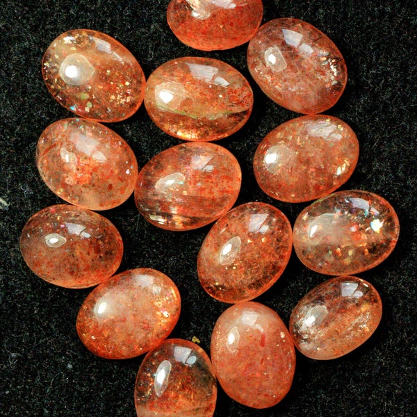 AAA+ Quality Natural Sunstone Oval Shape Gemstone Sunstone Cabochon Gems Loose Sunstone Perfect Ring Size 8x6x3 To 9x7x2 MM