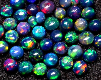 AAA+++ Top Quality Natural Ethiopian Black Opal Cabochon Lot Welo Opal Making Jewelry