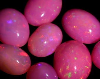 AAA+++ Top Quality Natural Ethiopian Pink Opal Cabochon Lot Welo Opal Making Jewelry