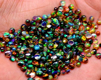 AAA+++ Top Quality Natural Ethiopian Black Opal Cabochon Lot Welo Opal Making Jewelry
