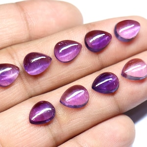 100% Natural Amethyst Cabochon Loose Gemstone Wholesale Lot Ring Size Amethyst Pear Shape Purple Amethyst Gemstone February Birthstone