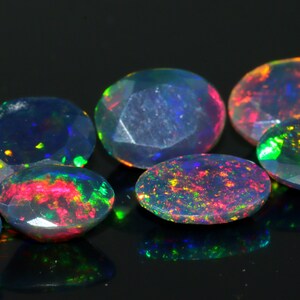 AAA+++ Top Quality Natural Ethiopian Black Opal Faceted Lot Welo Opal Making Jewelry