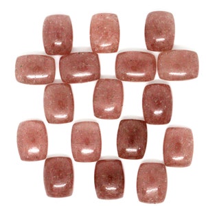 Natural Strawberry Quartz Rectangle Shape Cabochon AAA+ Quality Calibrated Gemstones, All Sizes Available