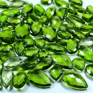 AAA++ Quality Green Peridot Faceted Gemstone Pear Shape Peridot Wholesale Lot Natural Peridot Synthetic Stone For Making Jewelry.