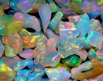 AAA Welo Opal Raw Crystals: Ethiopian Rough Opal Lot (8-14mm)