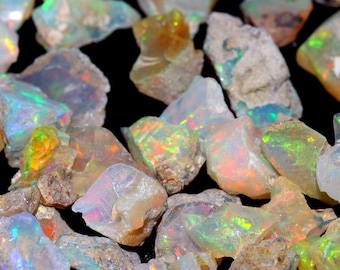 AA Grade Welo Opal Raw Crystals: Large Rough Opal Lot