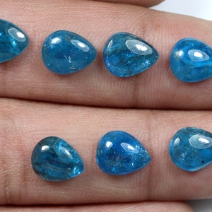 Peut inclure: Huit pierres précieuses bleues en forme de goutte avec une finition nacrée. Les pierres précieuses sont disposées en deux rangées de quatre.
