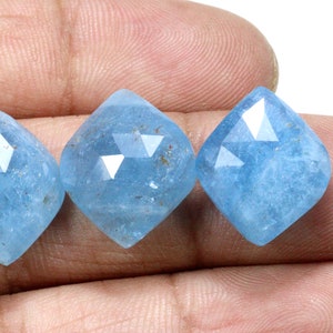 AAA+++Natural Blue Aquamarine Rose Cut Faceted Loose Gemstone Pendants Size Aquamarine Use For Jewelry Gemstone 18x15 MM