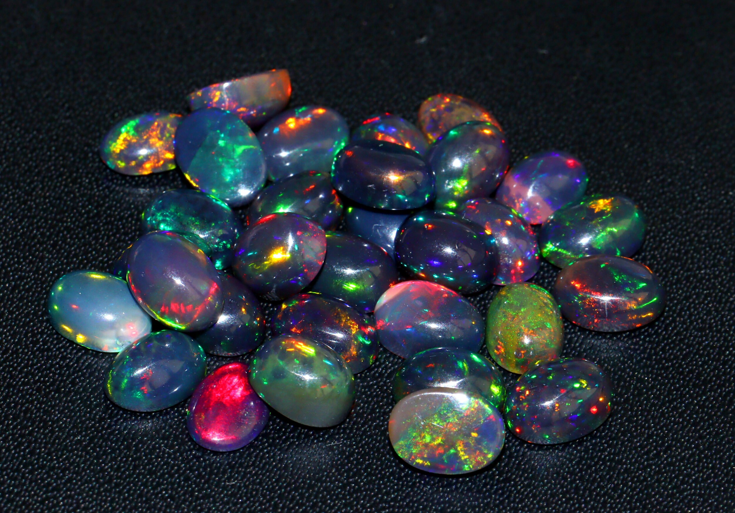 Ethiopian Black Opal Gemstone 7x5x3 Mm Natural Opal Cabs Etsy