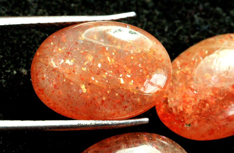 Natural Sunstone Oval Shape Cabochon Gemstone July Birthstone Brazil Red Sunstone For Making Spectacular Jewelry Wholesale Price Sunstone