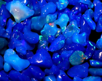AAA+ Ethiopian Opal: Polished Blue Rough Gemstone Lot