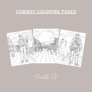 FIVE Cowboy Coloring Pages