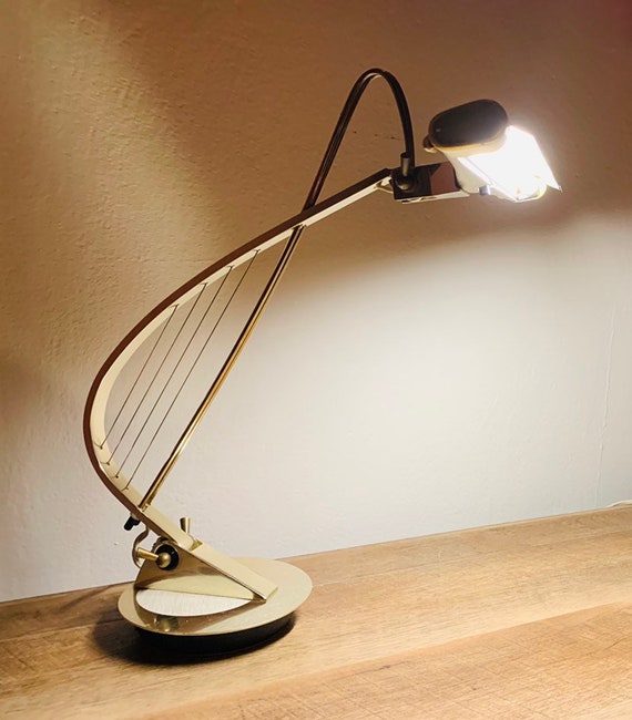 Midcentury 1950s Original Lyre Or Harp Piano Bankers Desk Lamp Etsy