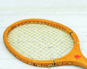 Raquette De Tennis Vintage Bois URSS Dinamo Ekstra, Années 80, Cordée