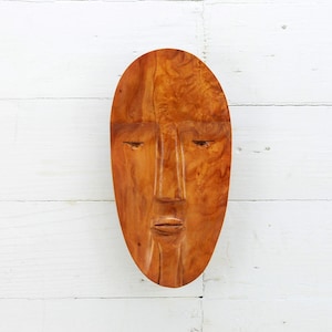 Vintage Wooden Mask – Hand Carved Tribal Wall Mask, Rustic Ethnic Decor, Old Wall Mask, Vintage Mask of Olive