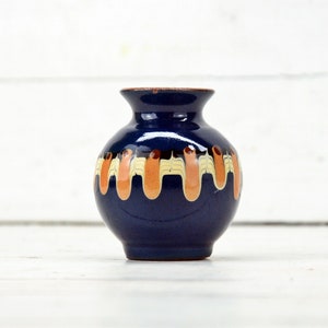 Vintage Ceramic Vase, Handmade And Hand Painted Vase, Small Clay Vase, Art Decor