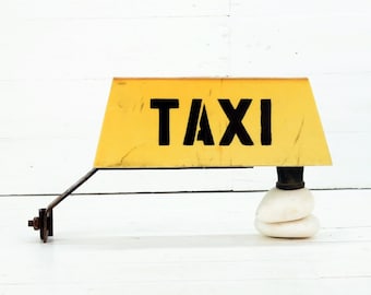 Vintage Taxi Cab Sign: 12 Volt Bulgarian Plate