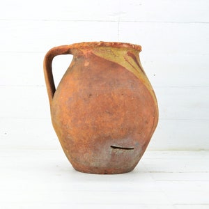 Antique Terracotta Jug: 120-Year-Old Rustic Ceramic Vessel
