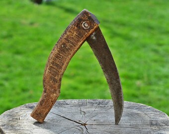 Antique Primitive Folding Pocket Knife, Vintage Folding Knife, Handmade knife, Pruning Knife Farm Tool