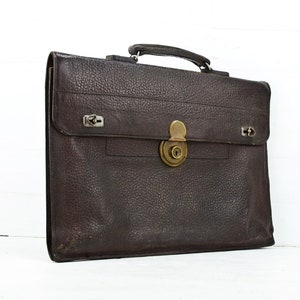 Vintage Genuine Leather Briefcase Handmade Bag Аark Brown - Etsy