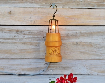 Vintage 1980s Desk Lamp – Metal & Wood Night Lamp, 19×7 cm, 220 V Reading Light