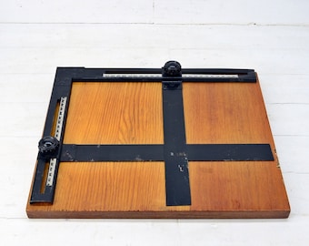 Vintage drawing board 70s, Architect wood board, Retro photo drawing board, Photo equipment, Photographer tool, Wooden board engineer