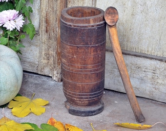 Antique Wooden Milk Jug - Wooden Jug- Primitive Vase - Rustic Farm Vessel - Garden Yard Decor - Farmhouse Decor - Country Decor