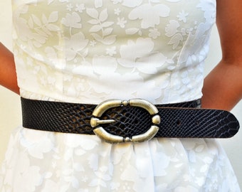 Vintage women's leather belt, Made in Italy, Vintage really leather belt, Vintage woven leather belt, Women leather belt.