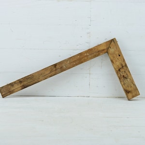 Primitive right angle, Vintage wood carpenters set square, Antique wood measuring tool, Vintage tools