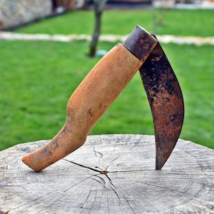 Antique Primitive Folding Pocket Knife, Vintage Folding Knife, Handmade knife, Pruning Knife Farm Tool