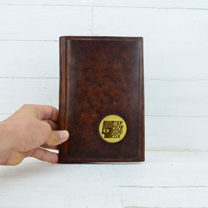 Dossier en cuir vintage, Couverture de livre en cuir gaufré fait à la main, Organisateur de bureau, Dossier Cartes / Notes