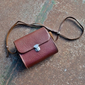 sac vintage URSS, porte-documents soviétique en cuir vintage, sac de voyage