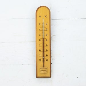 Vintage weather thermometer, Vintage wall thermometer, Wooden body thermometer, Outdoor thermometer, Old spring thermometer