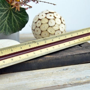 Vintage measuring line and pens - Plastic  scale - Measuring instrument - Plastic line - Plastic Measuring instrument - Office