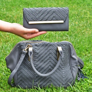 Leder Handtasche Set von Handtasche und Brieftasche