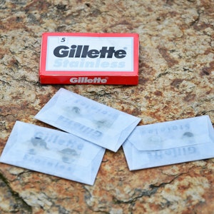 Vintage Gillette Double Edge Safety Razor Blades - 5 Count, Made in USA