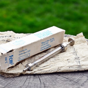 Vintage Glass Syringe: Doctor Tool, GDR Made, Unused