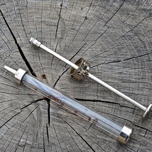 Vintage Glass Medical Syringe: GDR Doctor Tool, Unused